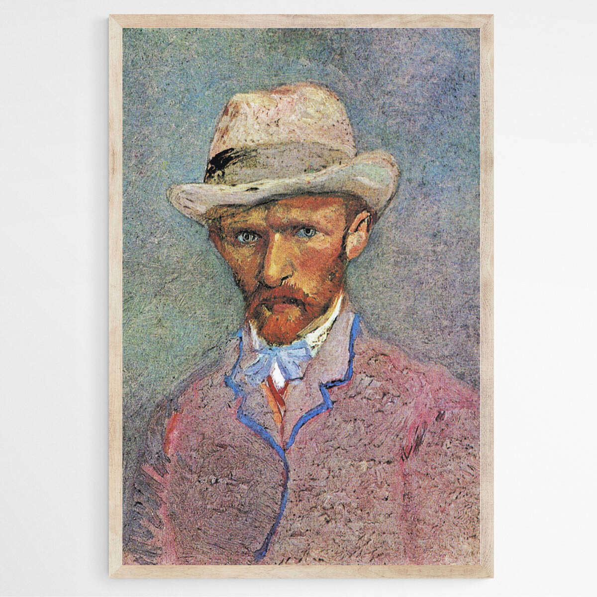 Self Portrait with Gray Hat by Vincent Van Gogh | Vincent Van Gogh Wall Art Prints - The Canvas Hive