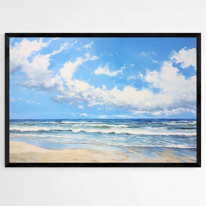 Serene Beach with Clouds | Beach Wall Art Prints - The Canvas Hive