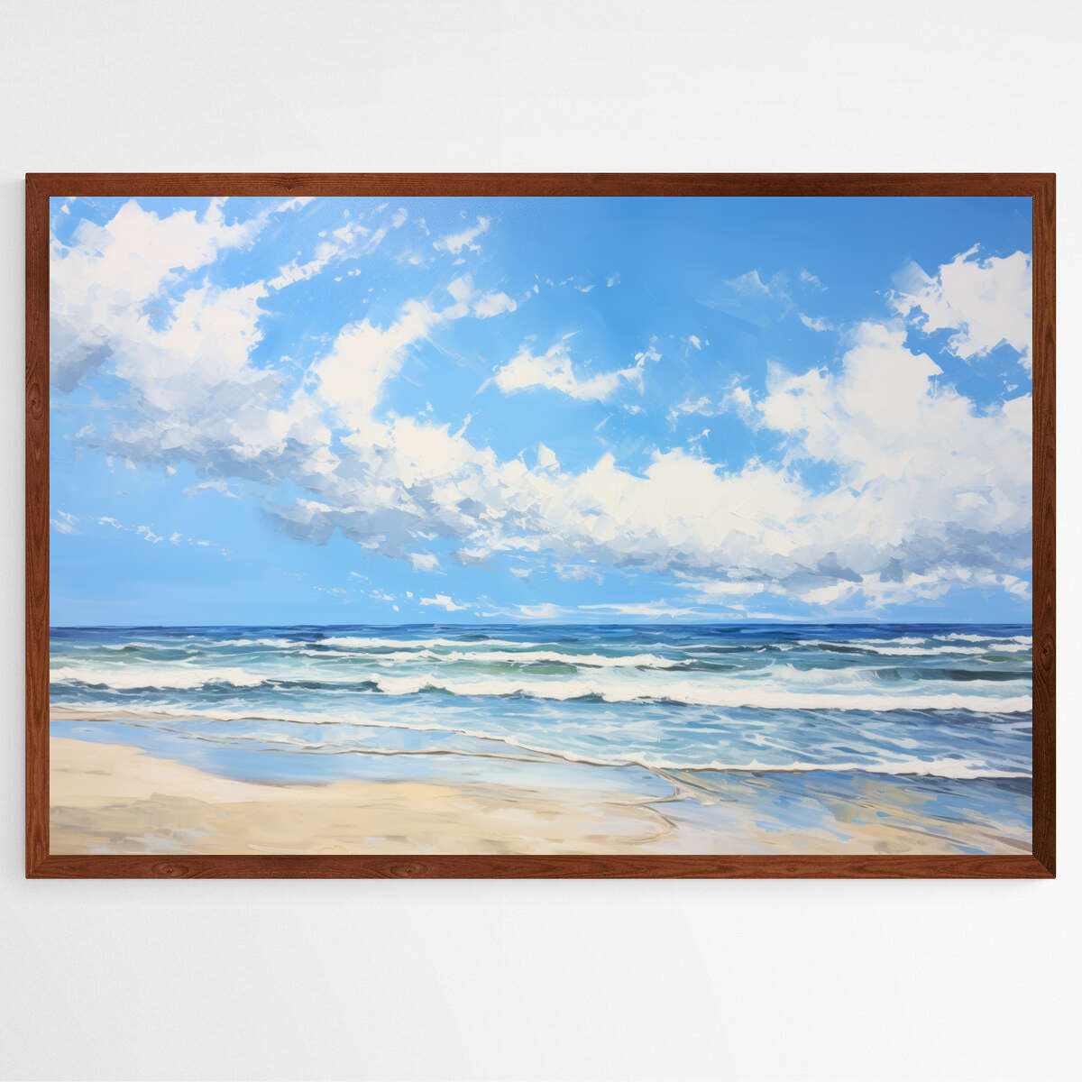 Serene Beach with Clouds | Beach Wall Art Prints - The Canvas Hive