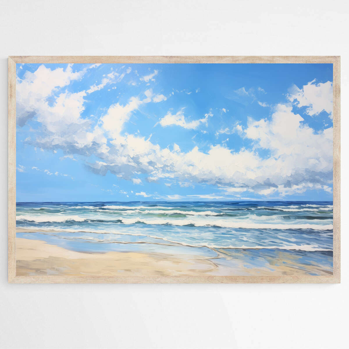 Serene Beach with Clouds | Beach Wall Art Prints - The Canvas Hive