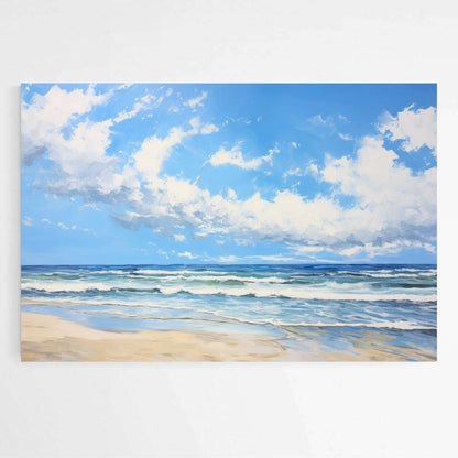 Serene Beach with Clouds | Beach Wall Art Prints - The Canvas Hive