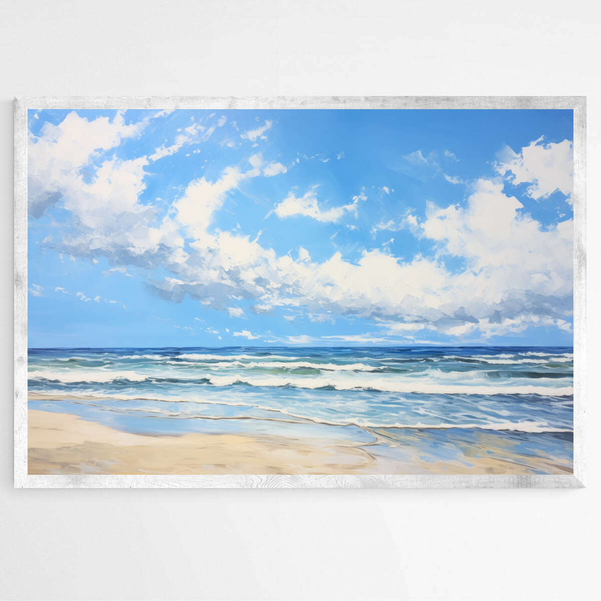 Serene Beach with Clouds | Beach Wall Art Prints - The Canvas Hive