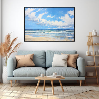 Serene Beach with Clouds | Beach Wall Art Prints - The Canvas Hive