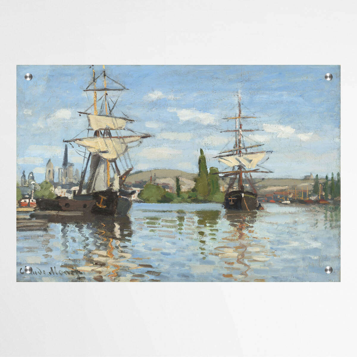 Ships Riding on the Seine at Rouen by Claude Monet | Claude Monet Wall Art Prints - The Canvas Hive