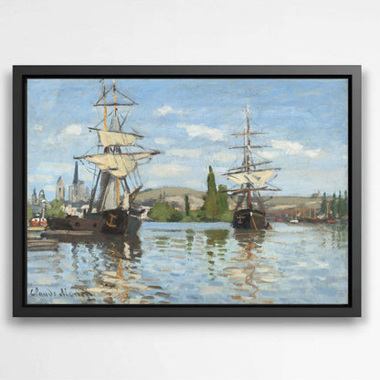 Ships Riding on the Seine at Rouen by Claude Monet | Claude Monet Wall Art Prints - The Canvas Hive