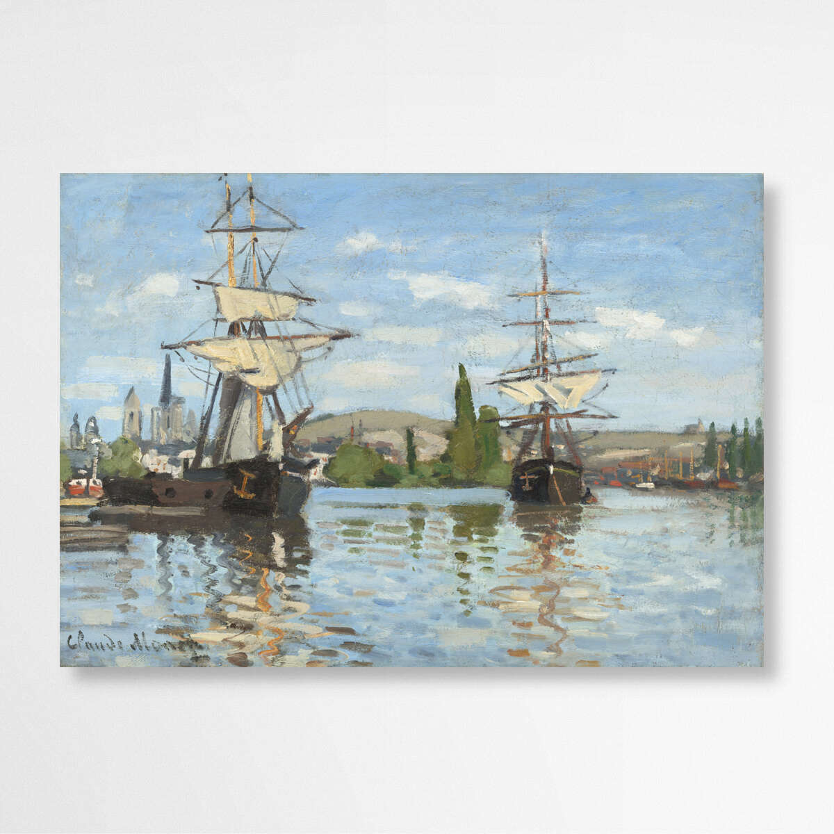 Ships Riding on the Seine at Rouen by Claude Monet | Claude Monet Wall Art Prints - The Canvas Hive
