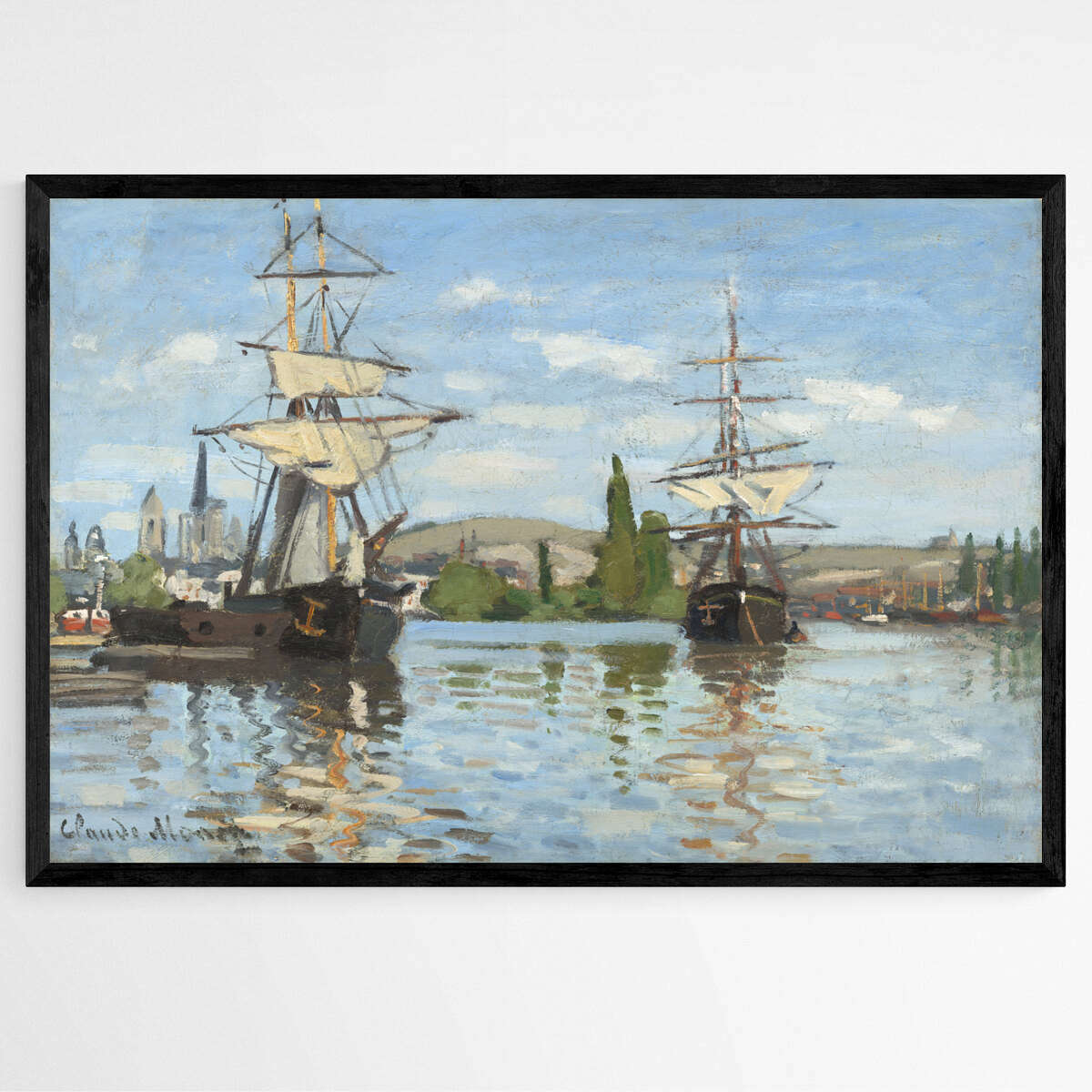 Ships Riding on the Seine at Rouen by Claude Monet | Claude Monet Wall Art Prints - The Canvas Hive