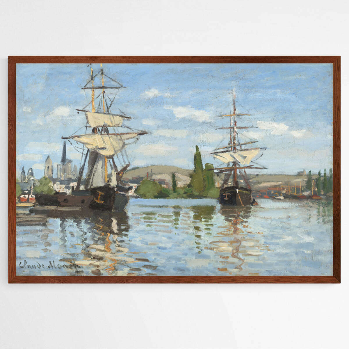 Ships Riding on the Seine at Rouen by Claude Monet | Claude Monet Wall Art Prints - The Canvas Hive