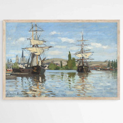Ships Riding on the Seine at Rouen by Claude Monet | Claude Monet Wall Art Prints - The Canvas Hive
