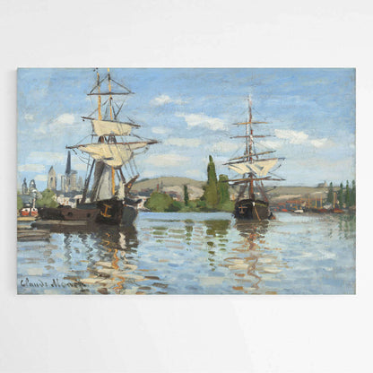 Ships Riding on the Seine at Rouen by Claude Monet | Claude Monet Wall Art Prints - The Canvas Hive