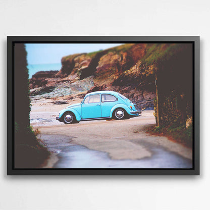 Sky Blue Beetle - Padstow Beach | Beachside Wall Art Prints - The Canvas Hive