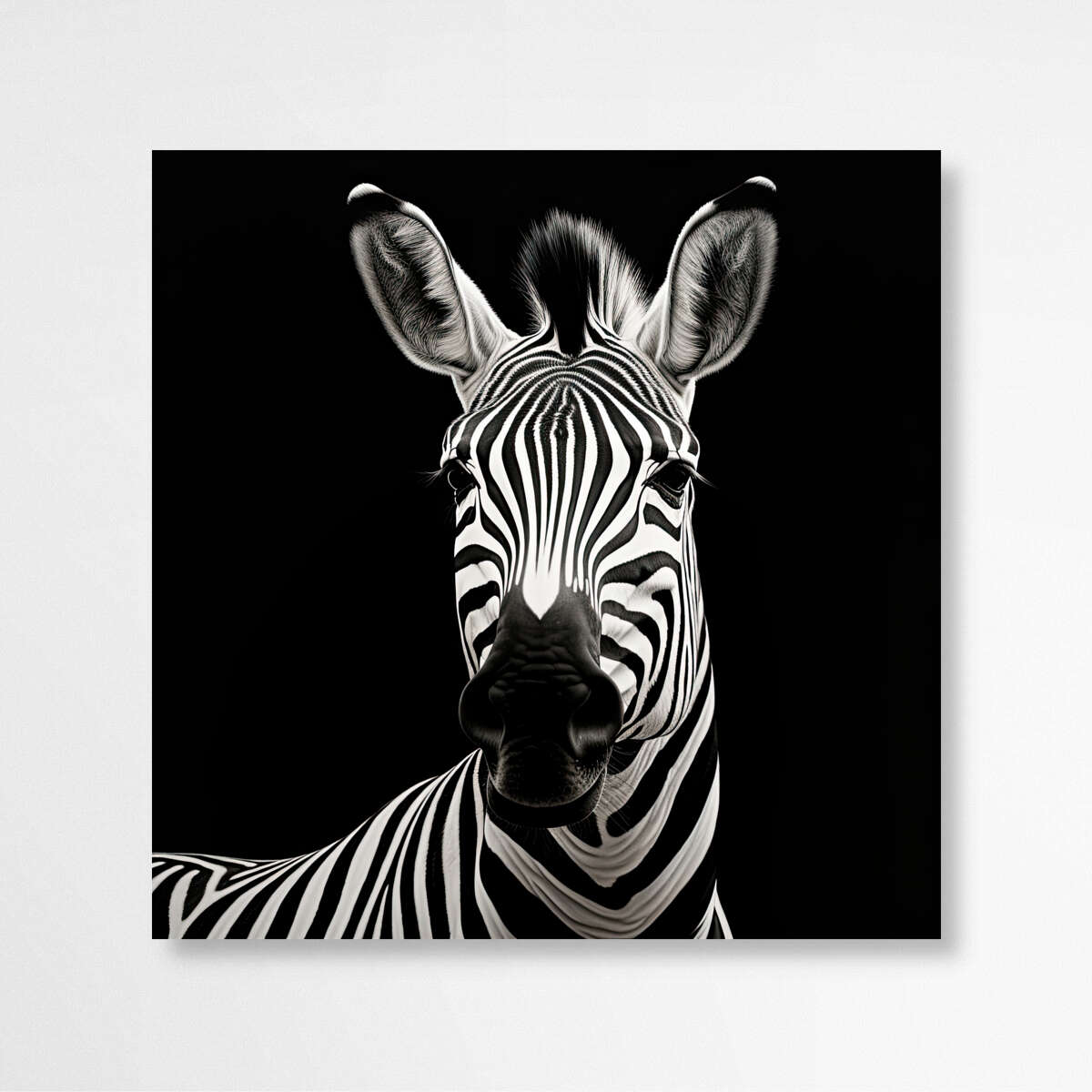 Sleek Monochrome Zebra Canvas Print| Modern Animal Art | Animals Wall Art Prints - The Canvas Hive