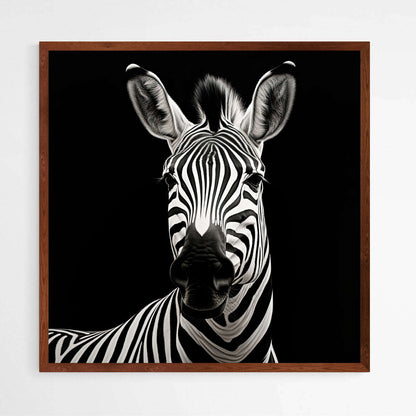 Sleek Monochrome Zebra Canvas Print| Modern Animal Art | Animals Wall Art Prints - The Canvas Hive