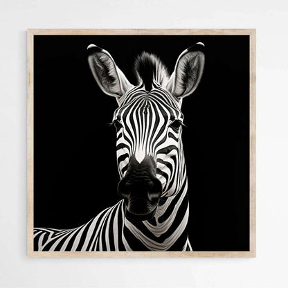 Sleek Monochrome Zebra Canvas Print| Modern Animal Art | Animals Wall Art Prints - The Canvas Hive