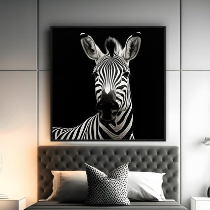 Sleek Monochrome Zebra Canvas Print| Modern Animal Art | Animals Wall Art Prints - The Canvas Hive