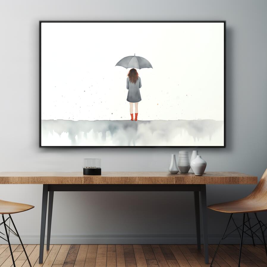 Solitude in Rainfall | Minimalist Wall Art Prints - The Canvas Hive