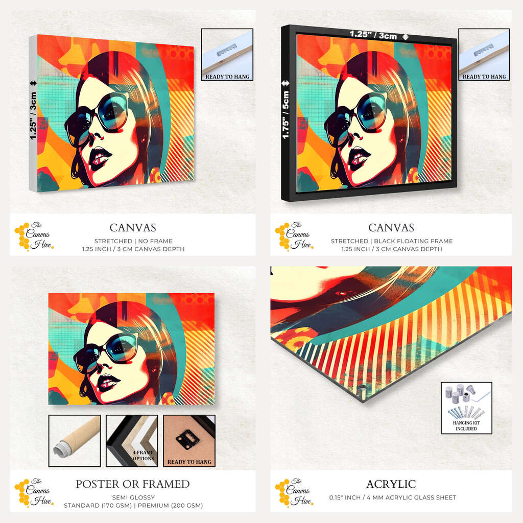 Spectacle Girl Portrait | Pop Art Wall Art Prints - The Canvas Hive