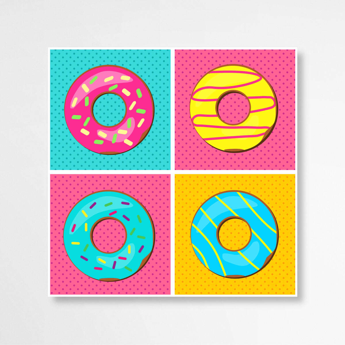 Square Delights Donut | Pop Art Wall Art Prints - The Canvas Hive