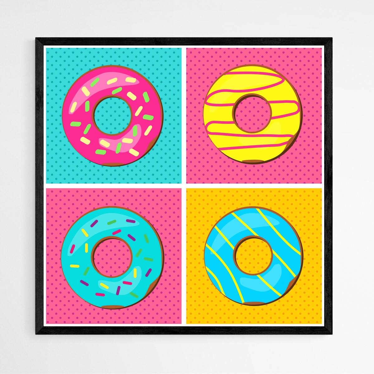 Square Delights Donut | Pop Art Wall Art Prints - The Canvas Hive