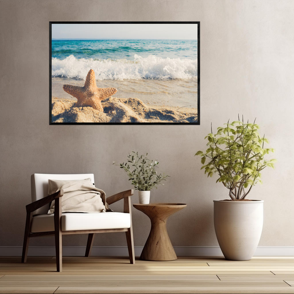 Starfish by the Sea Shore | Beachside Wall Art Prints - The Canvas Hive