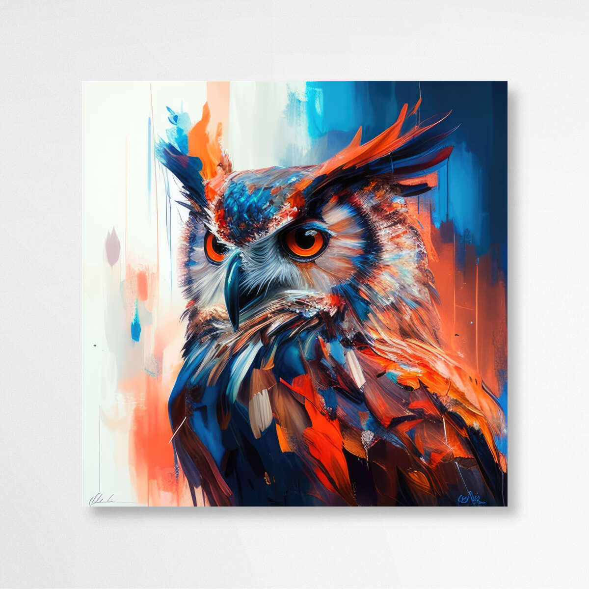 Steady Perch Owl | Abstract Wall Art Prints - The Canvas Hive