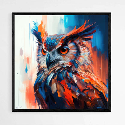 Steady Perch Owl | Abstract Wall Art Prints - The Canvas Hive