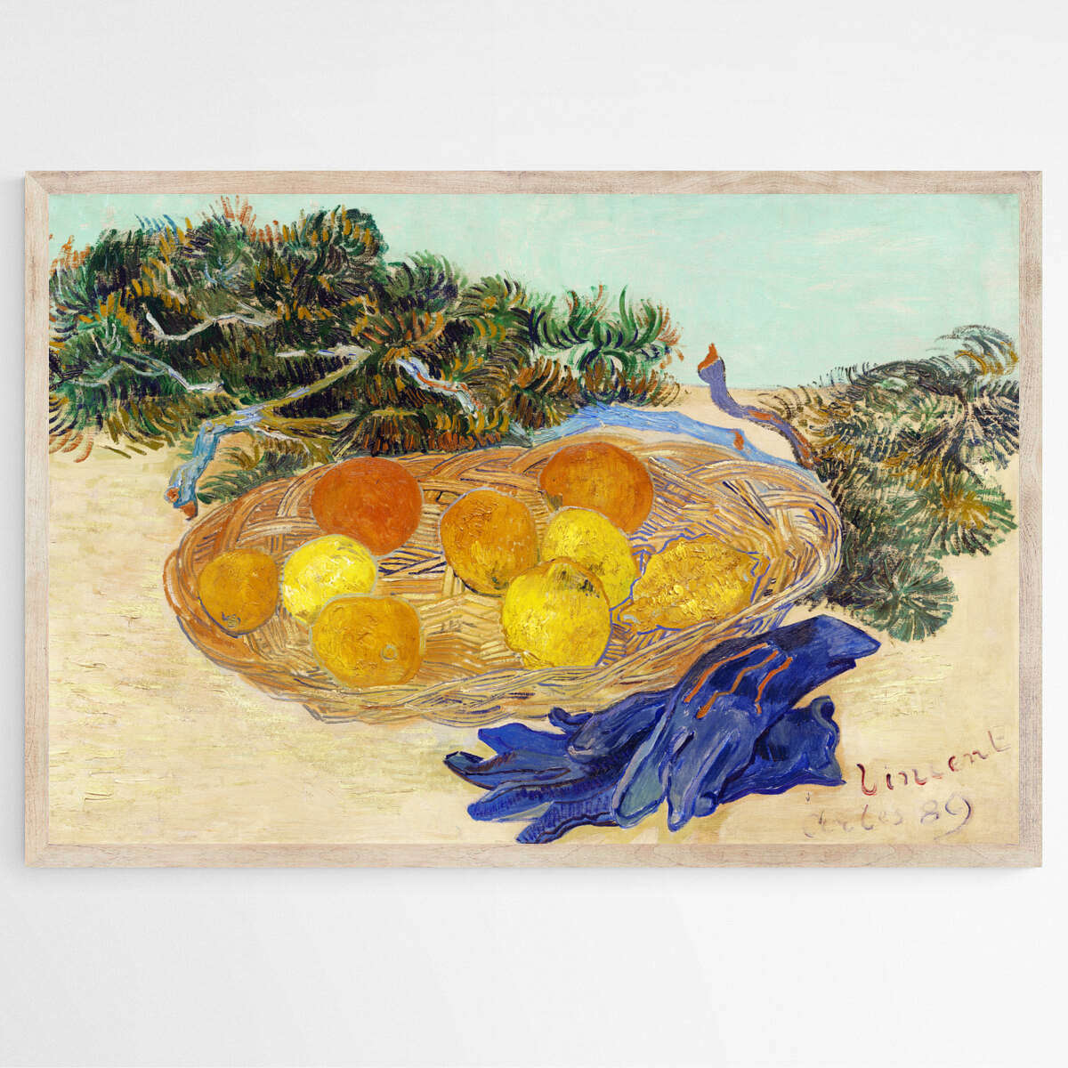 Still Life of Oranges and Lemons with Blue Gloves by Vincent Van Gogh | Vincent Van Gogh Wall Art Prints - The Canvas Hive