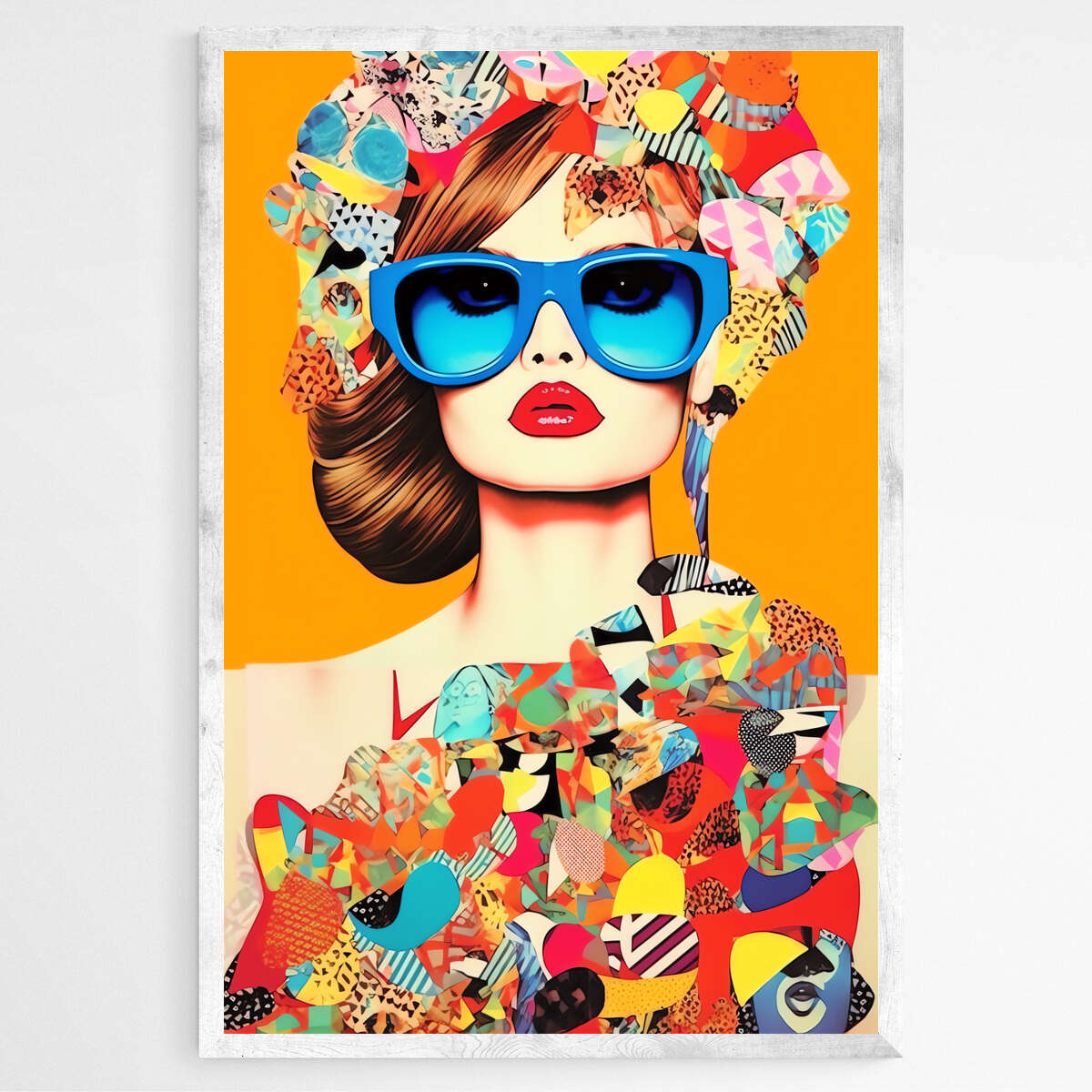 Sunglass Chic Girl Portrait | Pop Art Wall Art Prints - The Canvas Hive