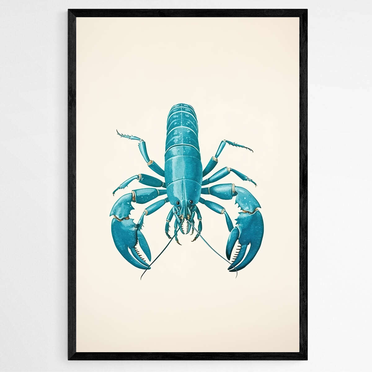 Teal Blue Lobster | Sea Life Wall Art Prints - The Canvas Hive