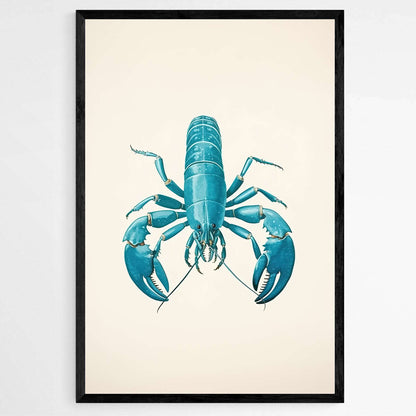 Teal Blue Lobster | Sea Life Wall Art Prints - The Canvas Hive