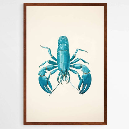 Teal Blue Lobster | Sea Life Wall Art Prints - The Canvas Hive