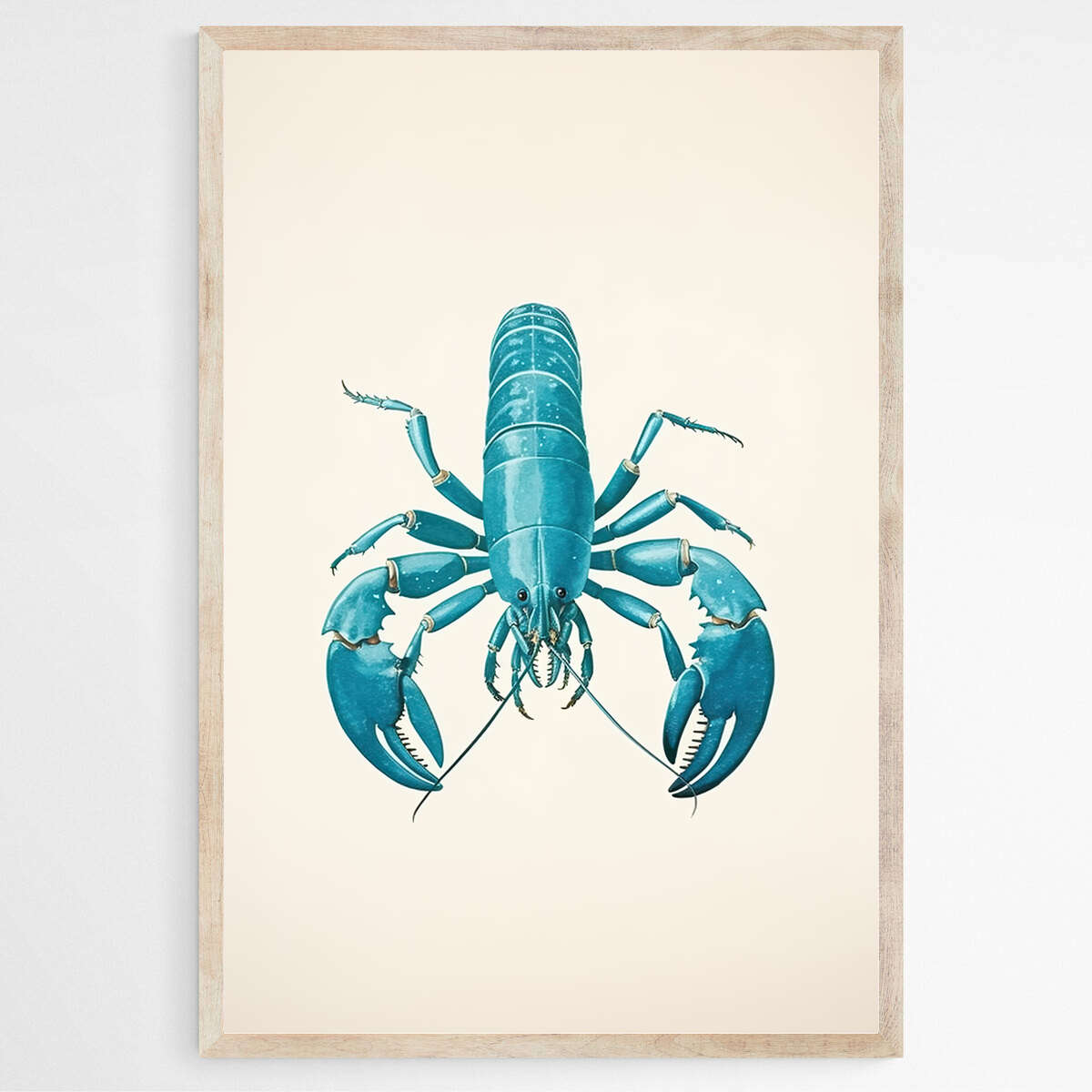 Teal Blue Lobster | Sea Life Wall Art Prints - The Canvas Hive