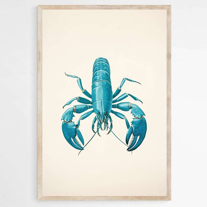 Teal Blue Lobster | Sea Life Wall Art Prints - The Canvas Hive