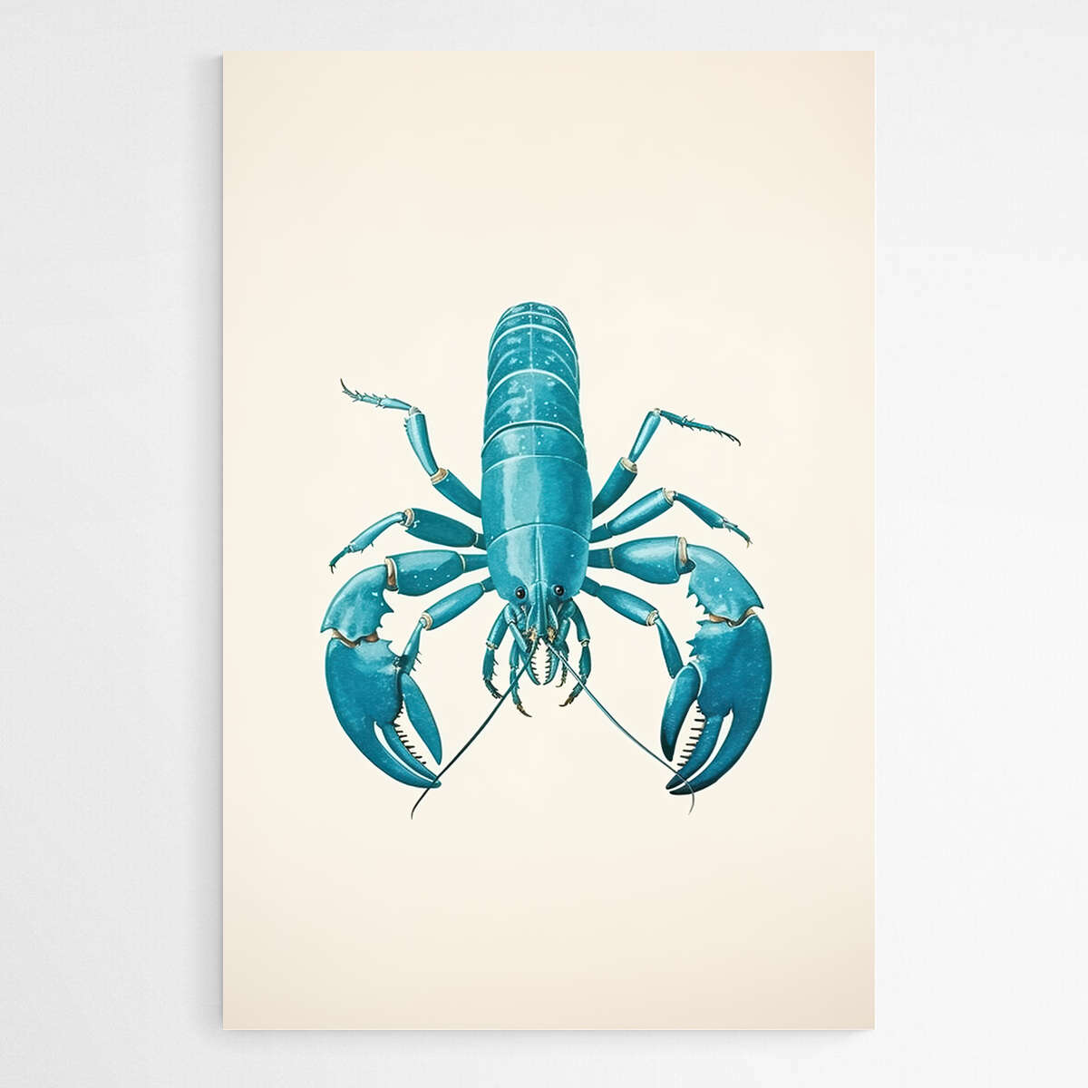 Teal Blue Lobster | Sea Life Wall Art Prints - The Canvas Hive