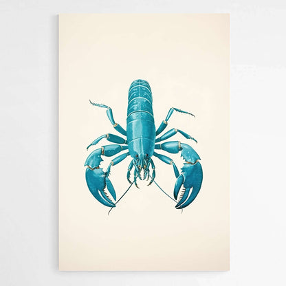 Teal Blue Lobster | Sea Life Wall Art Prints - The Canvas Hive