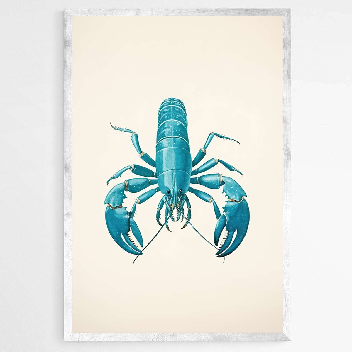 Teal Blue Lobster | Sea Life Wall Art Prints - The Canvas Hive