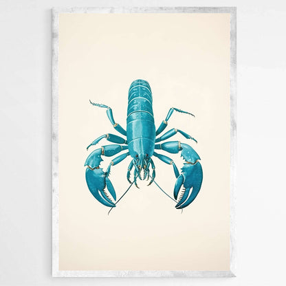 Teal Blue Lobster | Sea Life Wall Art Prints - The Canvas Hive