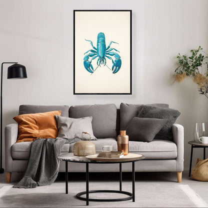 Teal Blue Lobster | Sea Life Wall Art Prints - The Canvas Hive