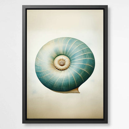 Teal Blue Snail Shell | Sea Life Wall Art Prints - The Canvas Hive