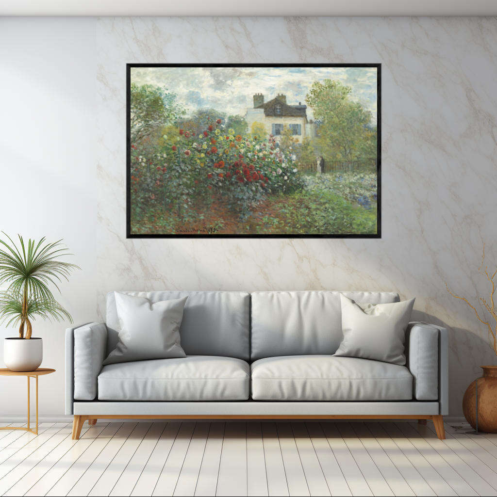 The Artist's Garden in Argenteuil by Claude Monet | Claude Monet Wall Art Prints - The Canvas Hive