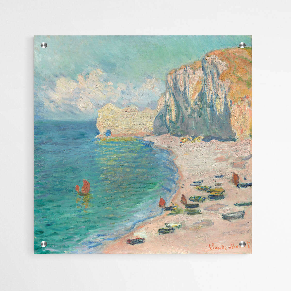 The Beach and the Falaise d'Amont by Claude Monet | Claude Monet Wall Art Prints - The Canvas Hive