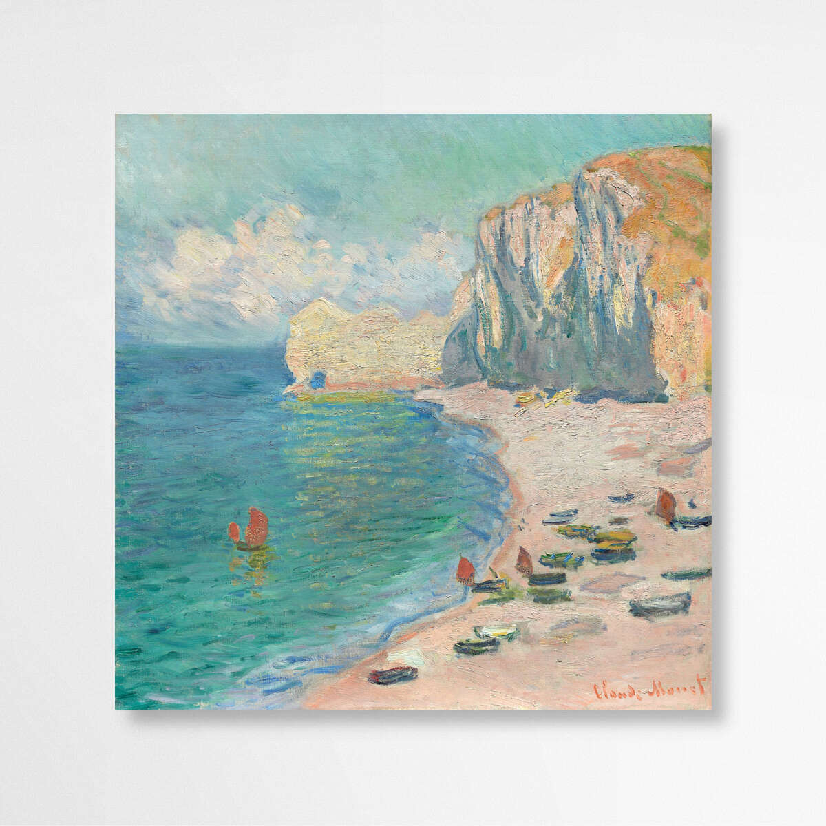 The Beach and the Falaise d'Amont by Claude Monet | Claude Monet Wall Art Prints - The Canvas Hive