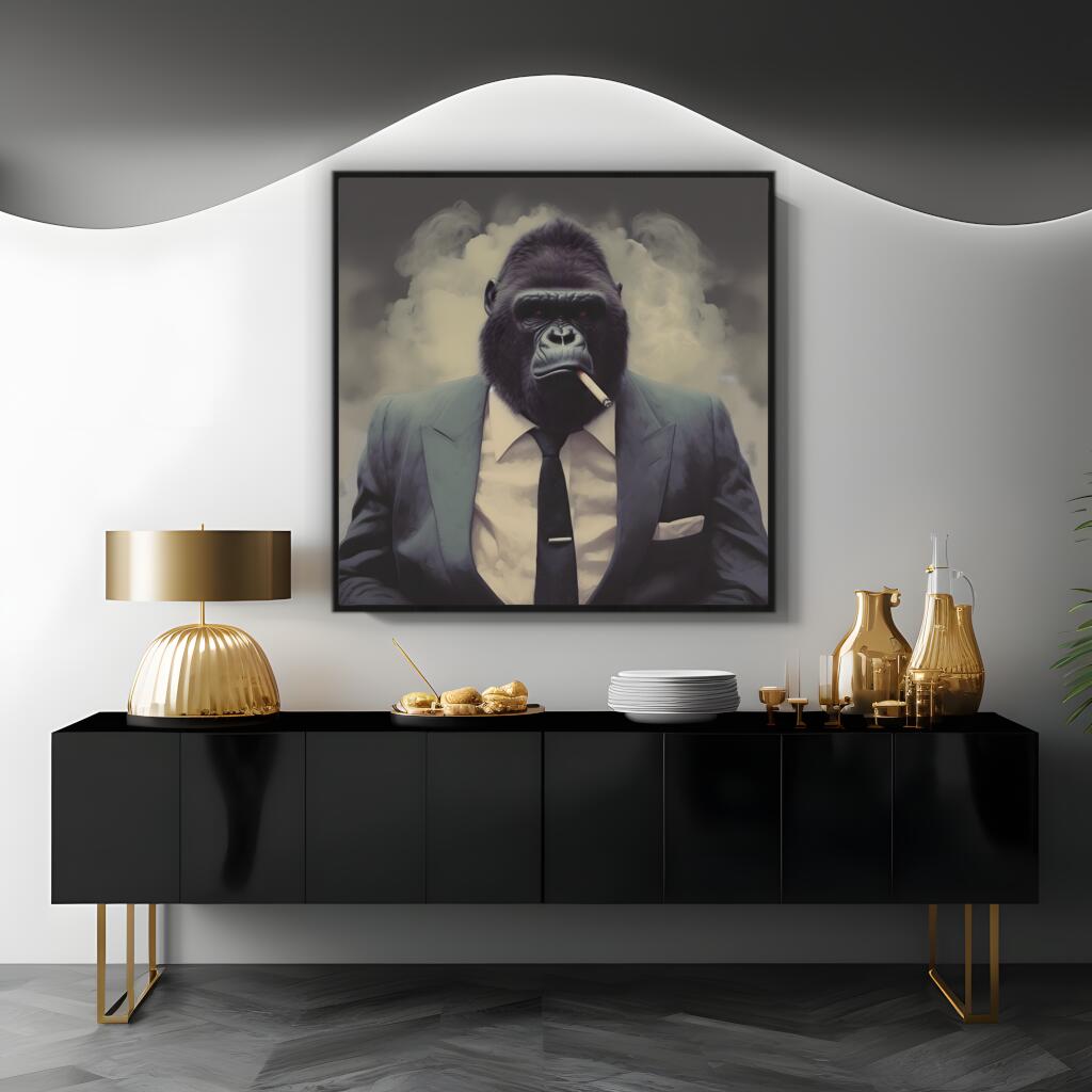 The Gorilla Silverback Suit | Animals Wall Art Prints - The Canvas Hive