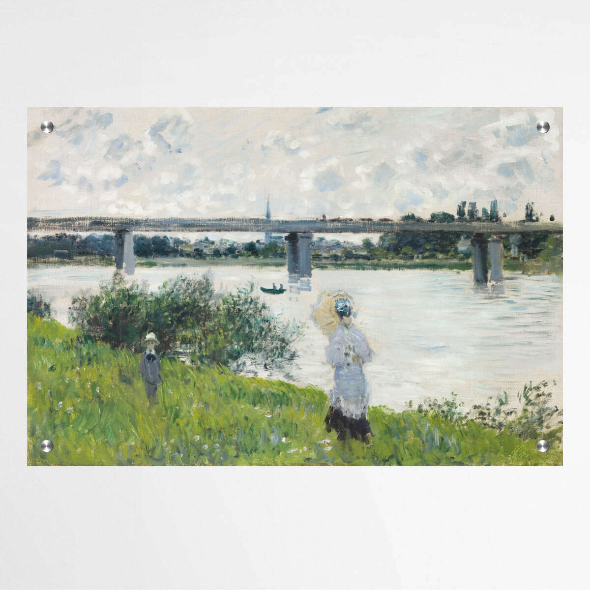The Promenade with the Railroad Bridge Argenteuil by Claude Monet | Claude Monet Wall Art Prints - The Canvas Hive