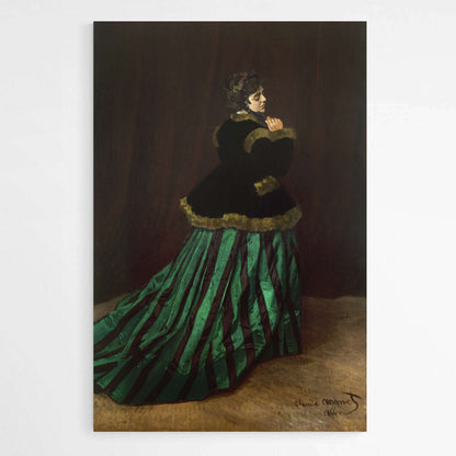 The Woman in the Green Dress by Claude Monet | Claude Monet Wall Art Prints - The Canvas Hive