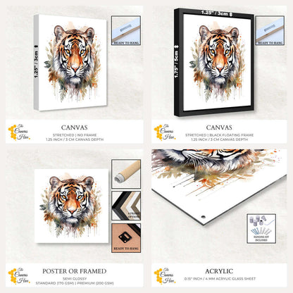 Tiger in Bohemian Style | Animals Wall Art Prints - The Canvas Hive
