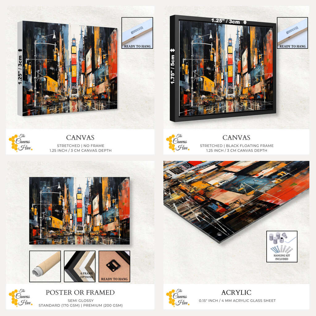 Times Square New York Abstract | Abstract Wall Art Prints - The Canvas Hive