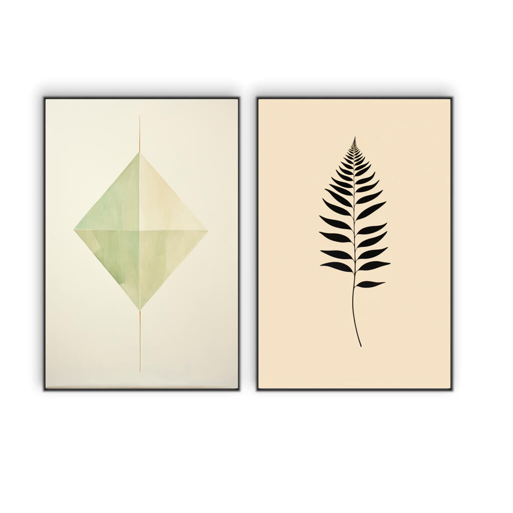 Tranquil Foliage Harmony Set of 2 | Sets Wall Art Prints - The Canvas Hive