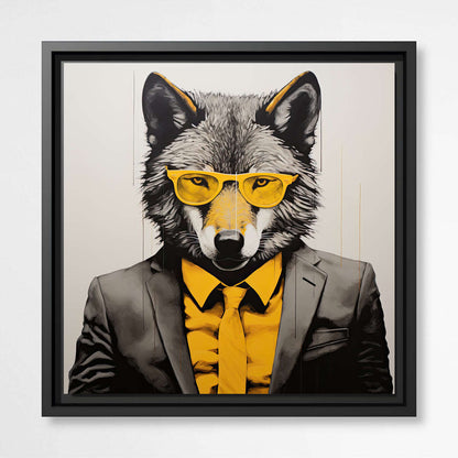 Trendy Wolf in Suit | Animals Wall Art Prints - The Canvas Hive