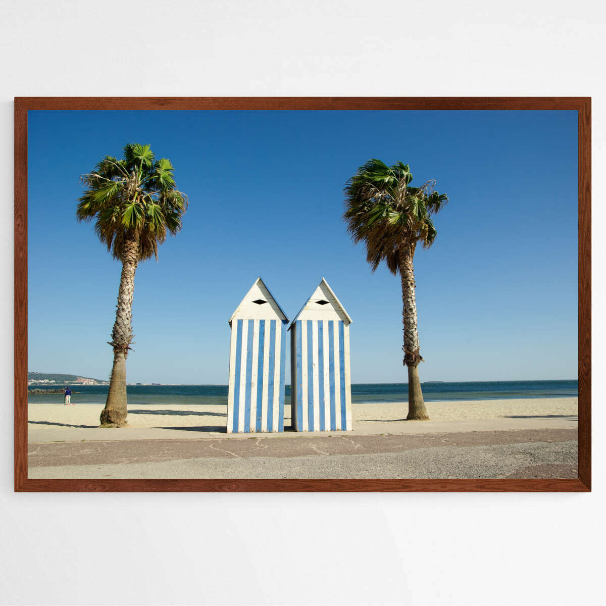 Tropical Tranquility: Beach Hut and Palm Harmony | Beachside Wall Art Prints - The Canvas Hive